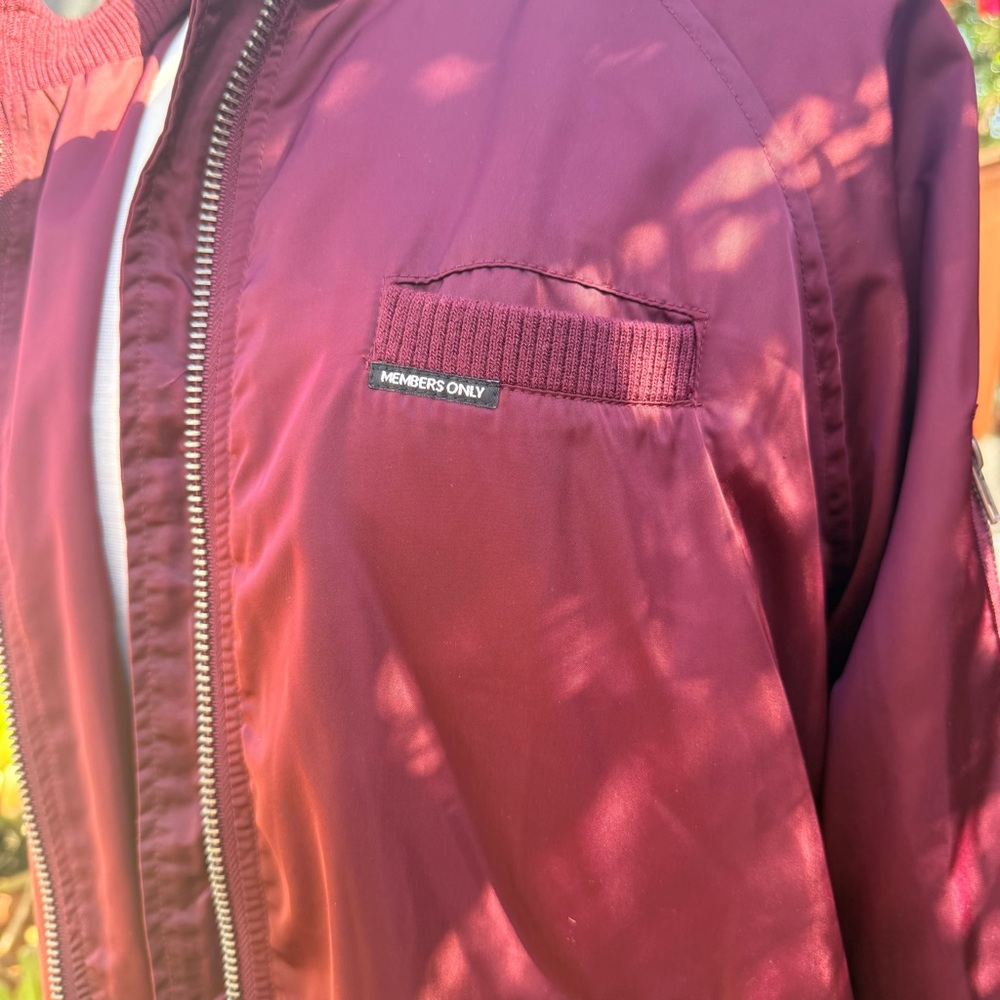 Members Only Burgundy Bomber Jacket - Picture 2 of 16